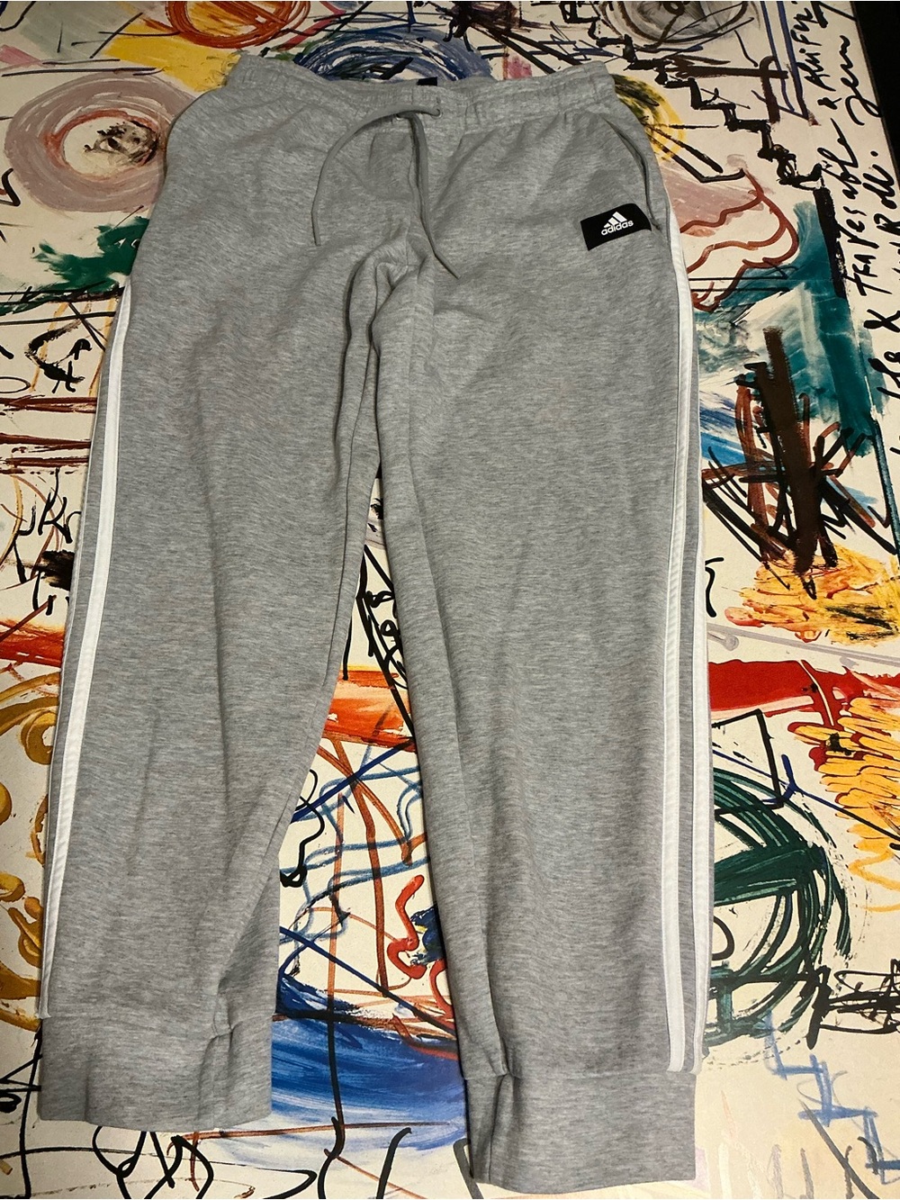 Adidas' Gray 3-Stripe Sweatpants